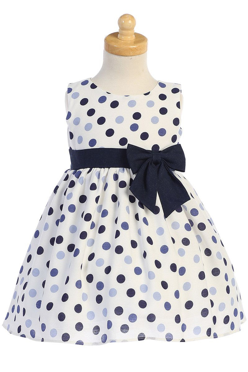 navy polka dot dress